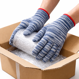 Gants en tissu tricoté lisse 100 % polyester ou mélange polyester-coton, fil mélangé non enduit, pour l'inspection des emballages et la logistique - Product Image 4