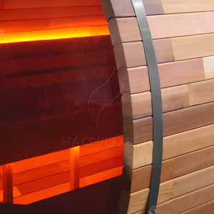 Sauna Panorámica Tipo Domo de Cedro Rojo para 4-6 Personas, con Estufa de Leña para Exteriores, Vapor Seco de 9KW y Beneficios para la Salud - Product Image 5