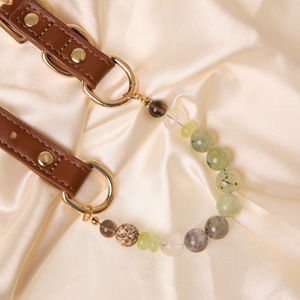 Coleira de Couro PU com Elementos dos Quatro Elementos do Zodíaco e Contas de Cristal Natural para Cães e Gatos Pequenos - Product Image 1