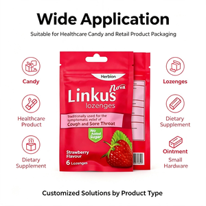 Bolsa de Embalaje de Plástico con Cierre Hermético y Orificio para Colgar, Impresa Personalizada, para Dulces, Pastillas y Productos para el Cuidado de la Salud - Product Image 5