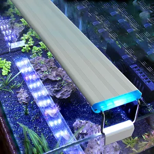 Светодиодный светильник для аквариума, ультратонкая лупа для аквариума, Водонепроницаемая яркая Подключаемая лампа синего цвета, 18-75 см