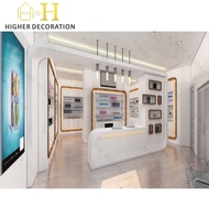Meubles de comptoir de magasin au design moderne et minimaliste pour l'exposition de cosmétiques
