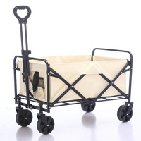 Chariot pliable en métal robuste avec roues pivotantes et poignée réglable pour le camping en plein air, les courses, les pique-niques et l'utilisation comme chariot de transport