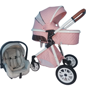 Cochecito de bebé rosa con logotipo personalizado, carrito de bebé a bajo precio - Product Image 1