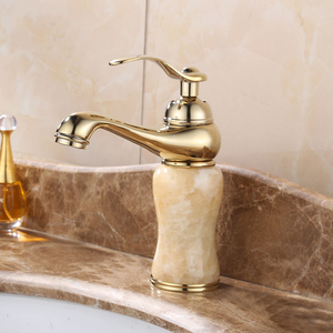 Robinet de lavabo monotrou en laiton moderne de style européen, finition or antique, pour salle de bain d'hôtel de luxe, YICAI-9.7-9 - Product Image 1