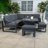 AJUNION Ensemble de meubles d'angle carrés et décontractés pour l'extérieur Ensemble de patio Ensemble de meubles de jardin avec table de foyer