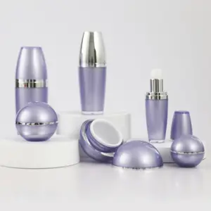 Luxury Cosmetic Acrylic Cosmetic Packaging Plastic Lotion Bottles And Cream Jars For Skincare Set