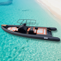 RIB 860 28.7ft Double coque en aluminium profonde en V RIB gonflable Hypalon/bateau en PVC avec T Top