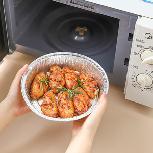 Bandeja redonda de aluminio para freidora de aire, horno, repostería, desechable, de grado alimenticio, 100 unidades, para uso en camping - Product Image 4
