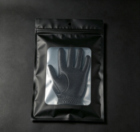 Prix d'usine, sac en plastique imprimé sur mesure à trois soudures latérales avec fenêtre transparente pour gants de sport noirs