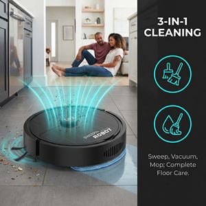Robot aspirateur et serpillière silencieux 3 en 1 pour usage domestique, robot de nettoyage intelligent 1000Pa - Product Image 3