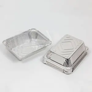 Manufacturer Aluminum Foil Container Full Size Takeaway Foil Pan Flat Bottom Aluminum Foil Container With Lid