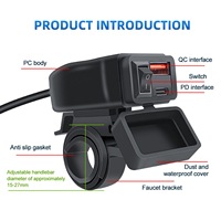 Pengisi Daya Cepat Sepeda Motor Moto untuk Pengisian Daya Ponsel dengan Saklar Voltmeter Model YX-A83PD
