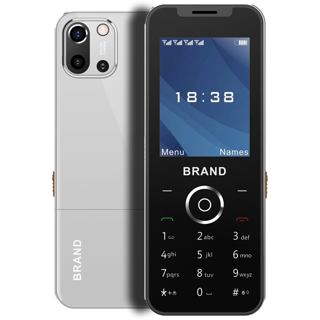 P14 Pro Metal Frame 2.4 Inch 2G GSM Slim Keypad Mobile Phone with Dual SIM & Quad Sim Card