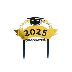 2025 nouvelle <span class=keywords><strong>Plaque</strong></span> de gâteau acrylique pour la décoration de fête de célébration de remise des diplômes pendant les fournitures de décoration de gâteau de saison de remise des diplômes - Product Image 1