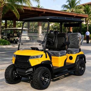 Carrito de golf eléctrico para 4 pasajeros con sistema de audio de pantalla táctil grande integrado para diversión - Product Image 1