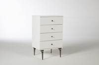 Ensemble de chambre à coucher moderne blanc 2 pièces avec commode et pieds en métal entièrement assemblés meubles en MDF pour le rangement de la maison