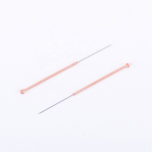 Aiguilles d'<span class=keywords><strong>acupuncture</strong></span> enveloppées en papier de fluorite, t30, poignée en <span class=keywords><strong>cuivre</strong></span>, sans Tube de guidage, 100 pièces/boîte - Product Image 6
