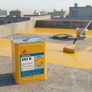 Revêtement imperméable liquide en polyuréthane Sikalastic 692R, membrane liquide, monocouche, application à froid, peinture d'étanchéité pour toiture - Product Image 2