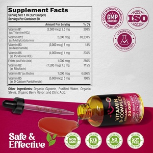 Oem/odm אורגני ויטמין <span class=keywords><strong>b</strong></span>-מורכב נוזל b5 ptothenenic חומצה b12 <span class=keywords><strong>methylcobalamin</strong></span> <span class=keywords><strong>b</strong></span> מורכב נוזל טיפות מורכבות - Product Image 2