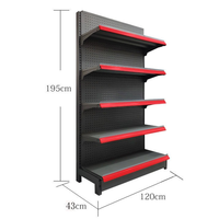 Étagère de supermarché en métal robuste double face sur mesure à faible MOQ avec protection anticorrosion