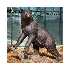 Waverly Handmade Casting Vivid Metal Copper Art Animal Sculptures Custom Designed Outdoor Large Bronze brown Bear Statue