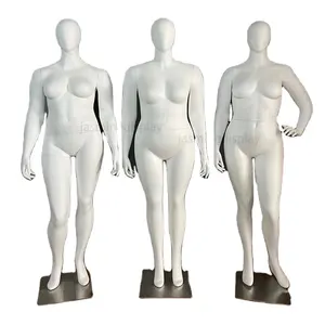 Fiberglass matte white plus size female fashion mannequin women's dummy for sale