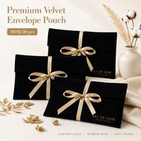 Pochette en velours personnalisée avec logo, sac cadeau à nœud en ruban pour vêtements, accessoires, écharpes, perruques, chapeaux, rangement, vente en gros, OEM