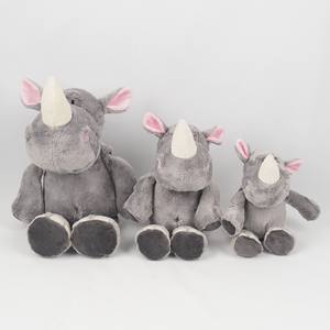 Juguete de peluche de rinoceronte Unisex, nuevo, súper suave, personalizado, animales de peluche, relleno de algodón PP, regalo de cumpleaños para niños - Product Image 1