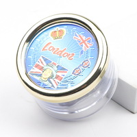 Boîte à musique miniature en acrylique personnalisée avec logo souvenir, forme ronde, vente en gros