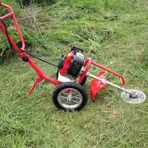 52cc 2-Stroke Manual Weeder Cheap DIY Grade 2 Lawn <strong>Mower</strong> 2 <strong>Wheels</strong> Included Hand <strong>Push</strong> Gasoline Engine Brush Cutter Trolley Weeder - Product Image 6