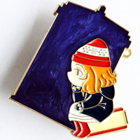 Épinglettes personnalisées en émail doux souvenir en métal plaqué argent en laiton avec sérigraphie Art de collection