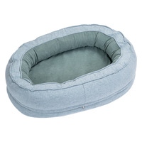 Coussin de soutien ovale pour animaux de compagnie avec housse amovible, motif dessin animé, pour l'hiver, pour chiens et chats (OEM/ODM)