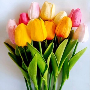 Decoración para el Hogar, Tulipanes <span class=keywords><strong>Artificiales</strong></span> de PU de Alta Calidad, Color Natural Popular, Tulipanes de Tacto Real para Interiores - Product Image 4