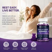 Gummies Halal sans produits laitiers, à base de plantes, sans OGM, enrichies en Vitamine B6, cerise acidulée, lavande, houblon, mélatonine et glycine