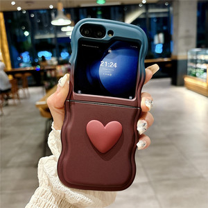 เคสซิลิโคนนิ่มสองสีลายการ์ตูนน่ารัก3D ความรักรูปหัวใจไล่ระดับสีสำหรับ <span class=keywords><strong>Samsung</strong></span> Z <span class=keywords><strong>flip</strong></span> 6 5 <span class=keywords><strong>4</strong></span> 3 Flip6 Flip5 - Product Image 4