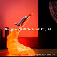 Lampe de nuit LED imprimée en 3D Dragon cracheur de feu Lampe fusée créative ABS pour décoration de chambre tactile Batterie rechargeable 5V