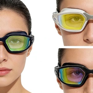 Swimming Goggles Mirror Coated Lens Anti Fog <b>Plastic</b> <b>Frame</b> For Adults Recreational Use - Product Image 1