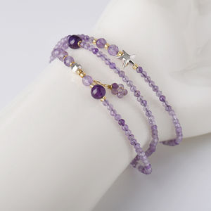 Designer Classic Women's <b>Necklace</b> 925 Sterling <b>Silver</b> Natural Amethyst Gemstone Trendy GIA Certified Gold Plated Unique Weddings - Product Image 3