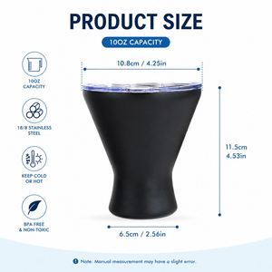 Custom logo Poolside Beach Patio Party Temperature Insulated Cocktail 10oz <b>Stainless</b> Steel Martini <b>Glass</b> Tumbler - Product Image 2