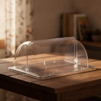 Vitrine de présentation en acrylique transparente pour gâteaux, couvercle alimentaire pour comptoir de boulangerie et desserts, vente en gros