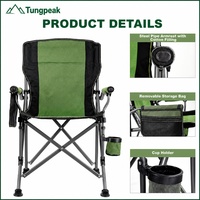 Chaise pliante portable de plage et de camping avec dossier et sac de transport
