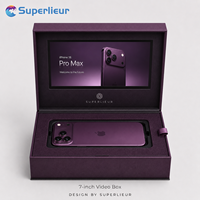 Superlieur - Brochure vidéo personnalisée avec logo - Écran LCD IPS 7 pouces - Boîte cadeau magnétique - Cadeau d'entreprise - Cadeau d'anniversaire d'entreprise