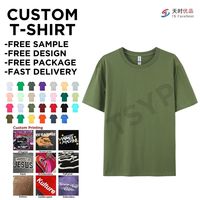 T-shirts à col rond 100% coton de haute qualité 180g à manches courtes en gros pour impression personnalisée 280g tissu compressé commandes en gros