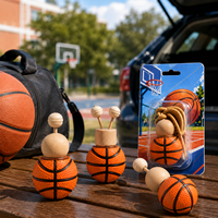 Diffuseur de parfum pour voiture en verre réutilisable en forme de ballon de basket orange personnalisé de 6,5 ml, à suspendre