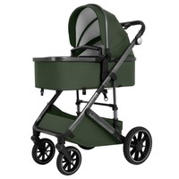 Poussette Bébé Haut de Gamme 2-en-1 Modèle S6 avec Châssis en Acier Inoxydable, Pliage à une Touche, Inclinable et Portable pour Enfants de 0 à 3 Ans
