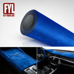 Producción Directa de Fábrica al Por Mayor, Tela de Gamuza Suave y Cómoda, Película de Tela Azul para Interiores de Automóviles - Product Image 1