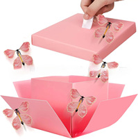 LINDOJUNI Boîte surprise papillon explosif, boîte cadeau papillon volant pour cartes de Noël, gâteaux et cadeaux de fêtes