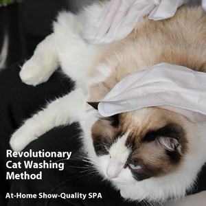 Kimpets Kit com 8 Lenços Umedecidos Descartáveis Ecológicos e Luvas Sem Enxágue para Banho e Desodorização de Cães em Todas as Estações - Product Image 2