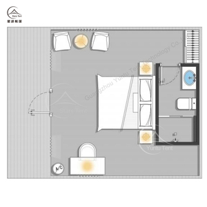 2 người nhà sang trọng bãi biển BIỆT THỰ VƯỜN chalet gỗ đăng nhập cabin Bộ dụng cụ Sử Thi Khu cắm trại sang trọng Safari lều - Product Image 5